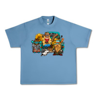 Pebble Blue western Truck with gnomes Urban Heavy Tee - HRA Design Shop