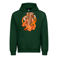 Forest Green Kidney Cancer diva orange ribbon Urban Hoodie - NancyCooperArtShop