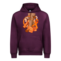 Mauve Wine Kidney Cancer diva orange ribbon Urban Hoodie - NancyCooperArtShop