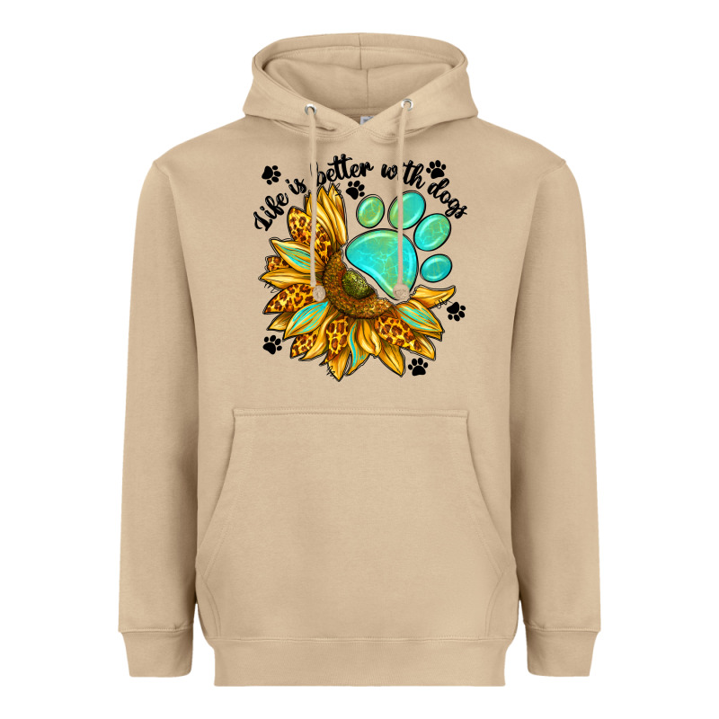 Life Is Better With Dogs Heavyweight Hoodie by NancyCooperArtShop | Teevron