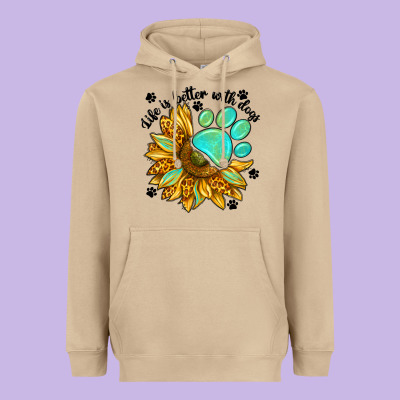 Life Is Better With Dogs Heavyweight Hoodie Designed By Nancycooperartshop