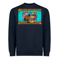 Navy hippie van floral skinny metal can holder Heavyweight Sweatshirt - HRA Design Shop