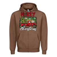 Chestnut merry christmas truck Zipper Hoodie - BarkalooDesign
