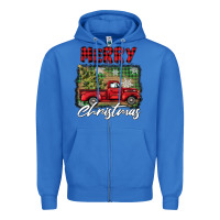 True Royal merry christmas truck Zipper Hoodie - BarkalooDesign