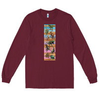 Burgundy dinosaurs pen wrap Long Sleeve Tee - Artiststas