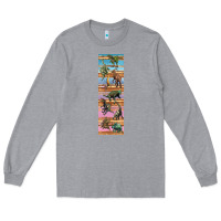 Heather Grey dinosaurs pen wrap Long Sleeve Tee - Artiststas