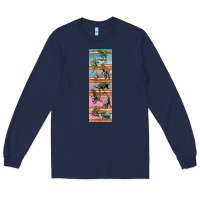 Navy dinosaurs pen wrap Long Sleeve Tee - Artiststas