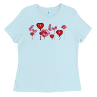 Baby Blue love and  love balloons Ladies Tee - AdoDesignShop