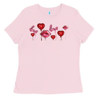 Bubblegum Pink love and  love balloons Ladies Tee - AdoDesignShop