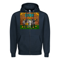Navy Western Baby Sheeps Farm Life Garden Zipper Hoodie - LillyAllenDesigns