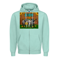Seafoam Western Baby Sheeps Farm Life Garden Zipper Hoodie - LillyAllenDesigns