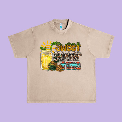 Sweet Summer Time Pineapple Urban Heavy Tee Designed By Racoondesign