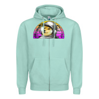 Seafoam dogecoin to the mars Zipper Hoodie - Jasminsmagicworld