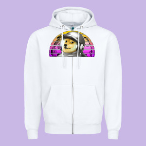 Dogecoin To The Mars Zipper Hoodie Designed By Jasminsmagicworld