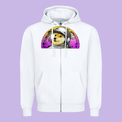 Dogecoin To The Mars Zipper Hoodie Designed By Jasminsmagicworld