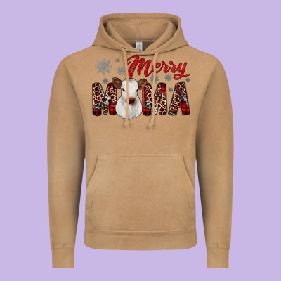 Merry Mama Vintage Hoodie Designed By Jahusdesignshop