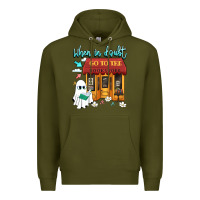 Army Green when in doubt go to the bookstore Premium Hoodie - Artiststas