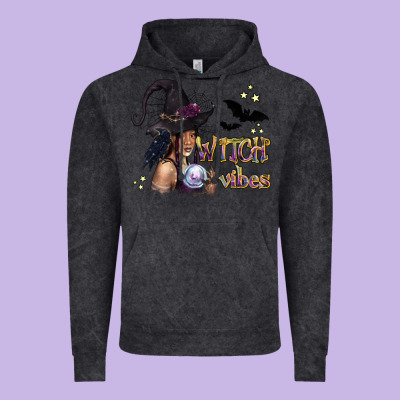 Black Witch Vibes Vintage Hoodie Designed By Texasbilliewilder