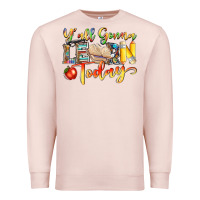 Pale Pink yall gonna learn today Premium Sweatshirt - NancyCooperArtShop