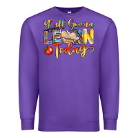 Purple yall gonna learn today Premium Sweatshirt - NancyCooperArtShop