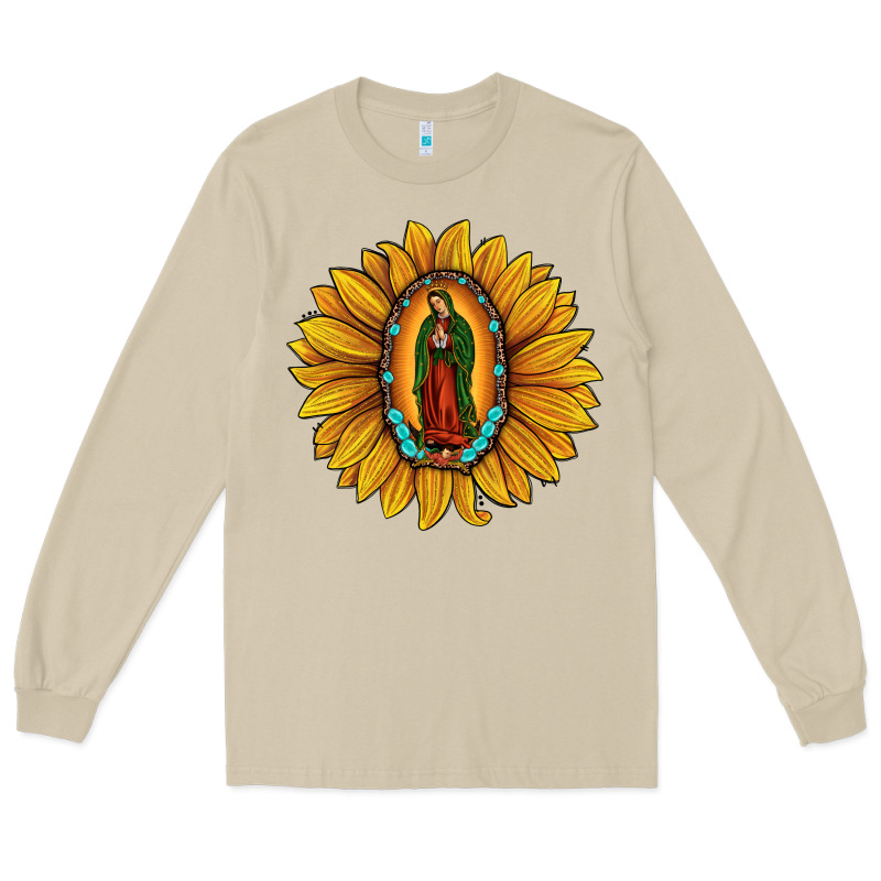 Our Lady Of Guadalupe Sunflower Long Sleeve Tee by JahusDesignShop | Teevron