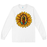 White our lady of guadalupe sunflower Long Sleeve Tee - JahusDesignShop