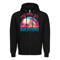 Black you axolotl questions 80's retro sunset Zipper Hoodie - Jasminsmagicworld