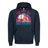 Navy you axolotl questions 80's retro sunset Zipper Hoodie - Jasminsmagicworld