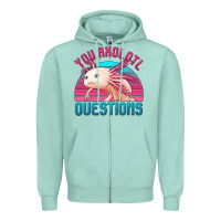 Seafoam you axolotl questions 80's retro sunset Zipper Hoodie - Jasminsmagicworld