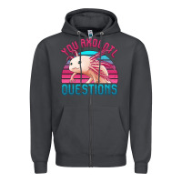 Smoke you axolotl questions 80's retro sunset Zipper Hoodie - Jasminsmagicworld