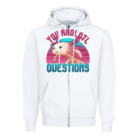White you axolotl questions 80's retro sunset Zipper Hoodie - Jasminsmagicworld