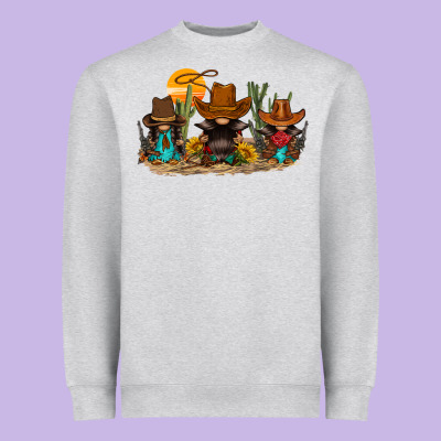 Western Gnomies Heavyweight Sweatshirt Designed By Fadigitalartstudio
