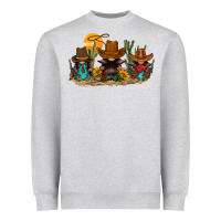 Heather Grey western gnomies Heavyweight Sweatshirt - FaDigitalArtStudio