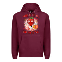 Burgundy hang on,let me girl math this Premium Hoodie - Artiststas