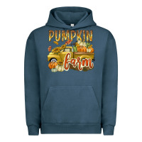 Pigment Midnight Navy Pumpkin farm with truck Urban Hoodie - texasbilliewilder
