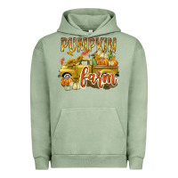 Pigment Oil Green Pumpkin farm with truck Urban Hoodie - texasbilliewilder