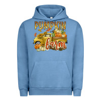Pigment Pebble Blue Pumpkin farm with truck Urban Hoodie - texasbilliewilder