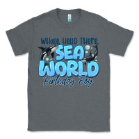 Charcoal Heather Whale Hello There Sea World Birthday Boy Classic Tee - CowhideDigitalArt