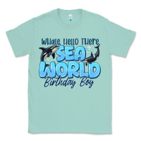 Seafoam Whale Hello There Sea World Birthday Boy Classic Tee - CowhideDigitalArt
