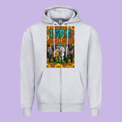 Western Baby Sheeps Farm Life Zipper Hoodie Designed By Lillyallendesigns