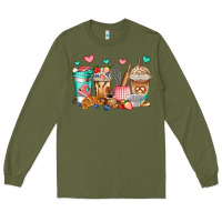 Army Green baking coffee cups Long Sleeve Tee - Jasminsmagicworld