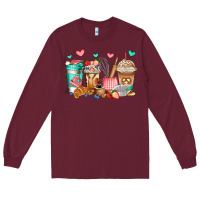 Burgundy baking coffee cups Long Sleeve Tee - Jasminsmagicworld