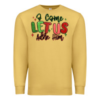 Antique Gold o come let us adore him christmas Premium Sweatshirt - MaliasSmallBusiness