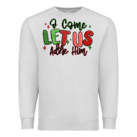Dove Grey o come let us adore him christmas Premium Sweatshirt - MaliasSmallBusiness