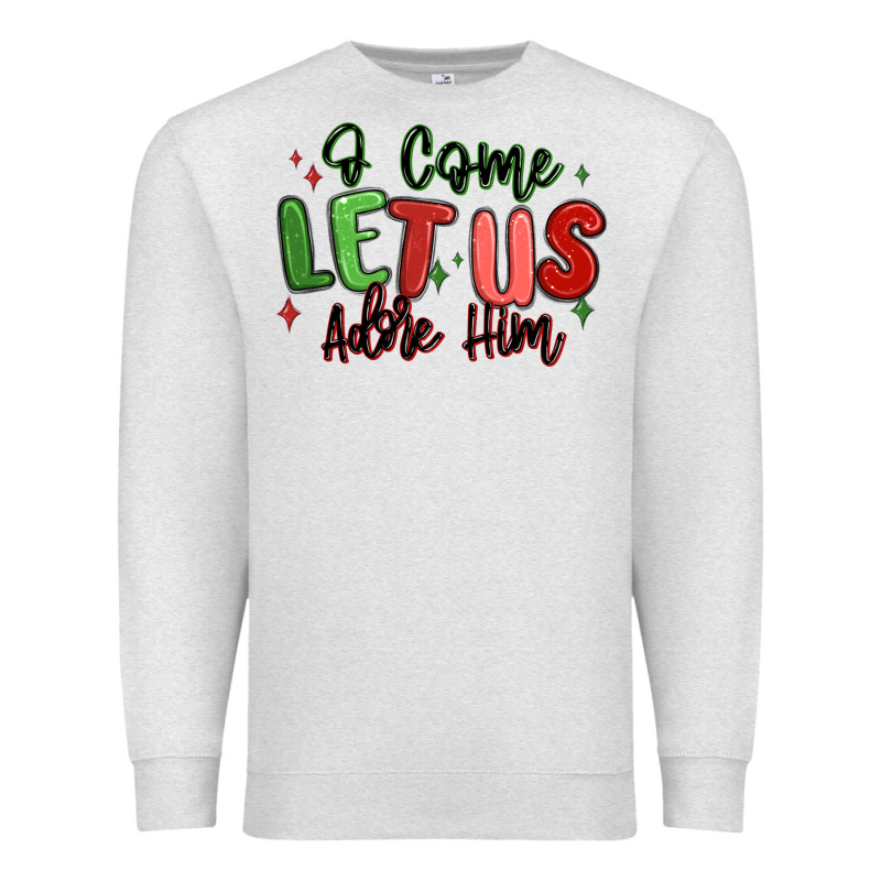 O Come Let Us Adore Him Christmas Premium Sweatshirt by MaliasSmallBusiness | Teevron