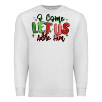 Oatmeal Heather o come let us adore him christmas Premium Sweatshirt - MaliasSmallBusiness