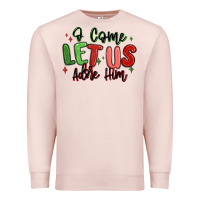 Pale Pink o come let us adore him christmas Premium Sweatshirt - MaliasSmallBusiness