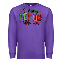 Purple o come let us adore him christmas Premium Sweatshirt - MaliasSmallBusiness