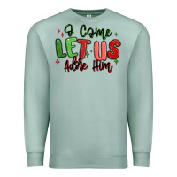 Seafoam o come let us adore him christmas Premium Sweatshirt - MaliasSmallBusiness