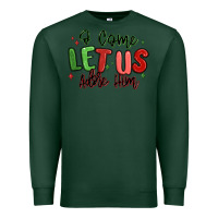 Sports Green o come let us adore him christmas Premium Sweatshirt - MaliasSmallBusiness